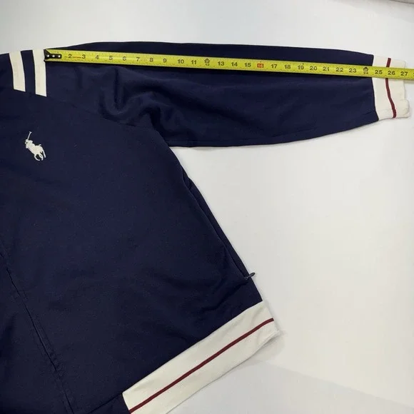 Polo Ralph Lauren Mens XXL Full Zip Blue White Track Jacket Pony Preppy - Picture 13 of 13